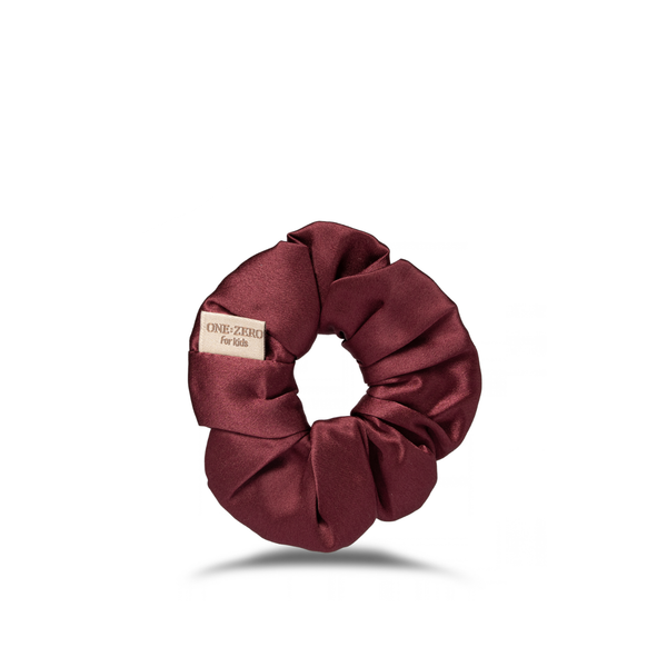 Silk hair scrunchie, cherry, size M