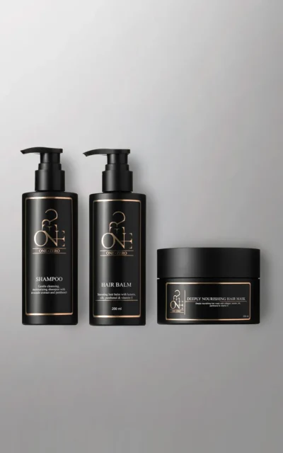 3 matu kopšanas produktu komplekts ar maigi attīrošo šampūnu