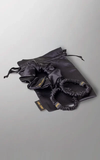 Zīda matu gumiju komplekts melnā krāsā