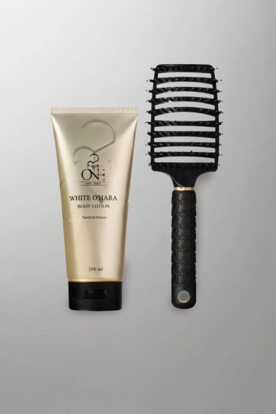 Komplekts (ķermeņa losjons + matu ķemme)